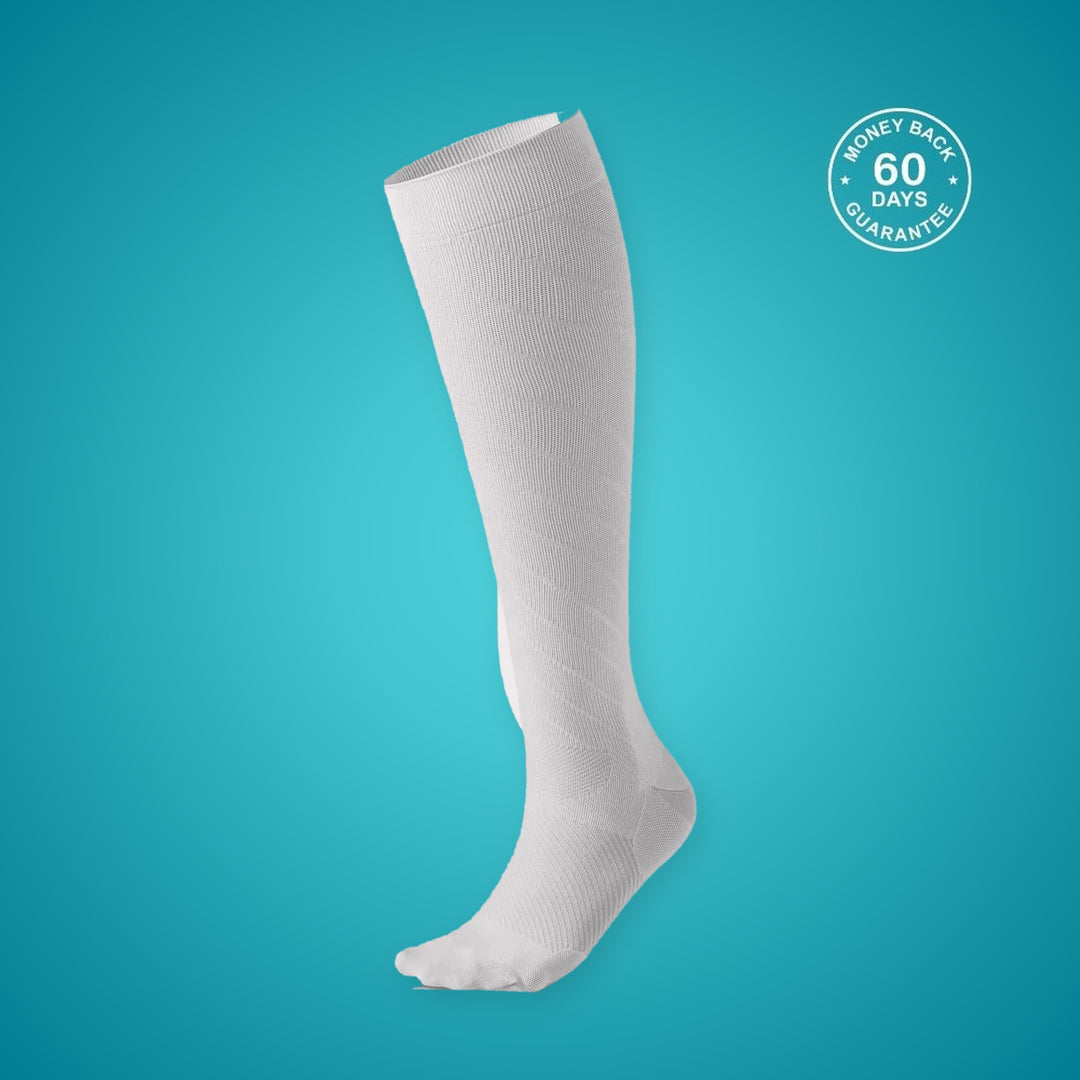 V-Socks High knee-high compression sock in Grey